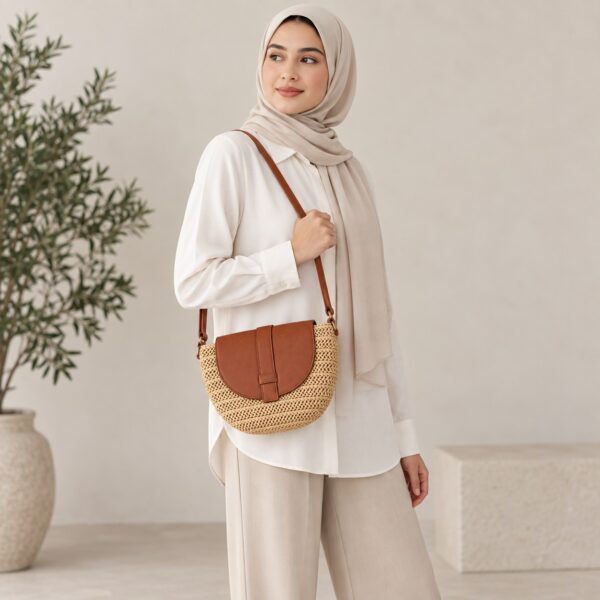 Raffia Crossbody Bag